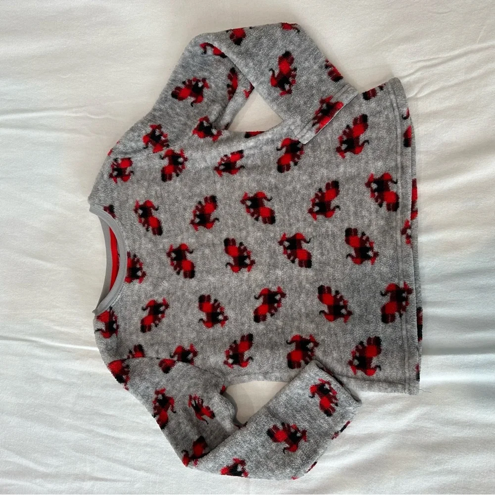 Pajamas Kids Size 8/10 Christmas Holiday Cozy Red Gingham Fairisle Warm Winter